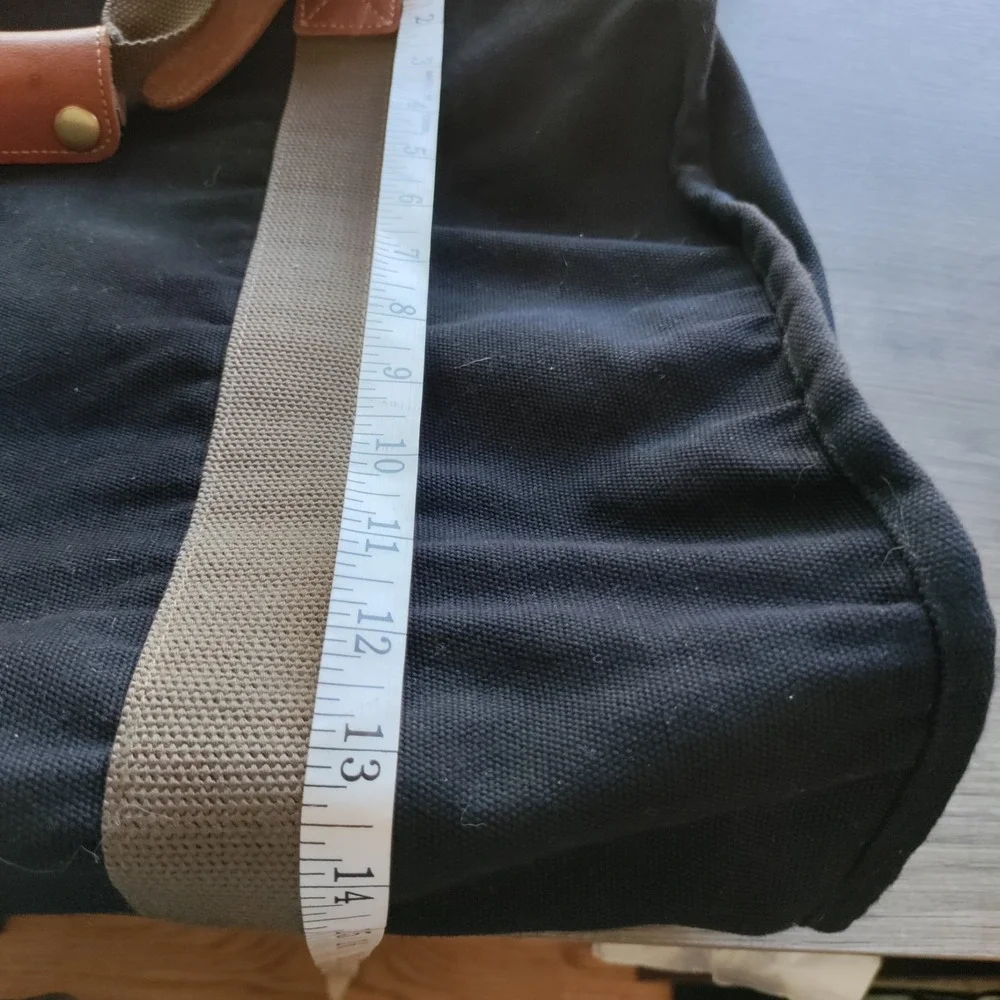 Dakota by Tumi Vintage Black Canvas Leather Trim Duffel Bag Travel Weekender